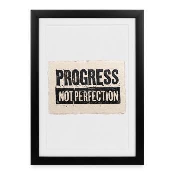 Progress-not-perfection - Framed poster (27 × 37 cm) - black - Front