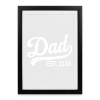 Papa 2026 Père Bébé Papa 2026 - Affiche encadrée (27 × 37 cm) - noir - Devant