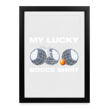 Mon joueur chanceux de bocce pétane boule - Affiche encadrée (27 × 37 cm) - noir - Devant