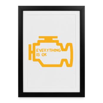 Check Engine Light - Framed poster (27 × 37 cm) - black - Front