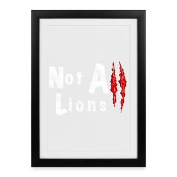 Pas All Lions 2.... - Affiche encadrée (27 × 37 cm) - noir - Devant