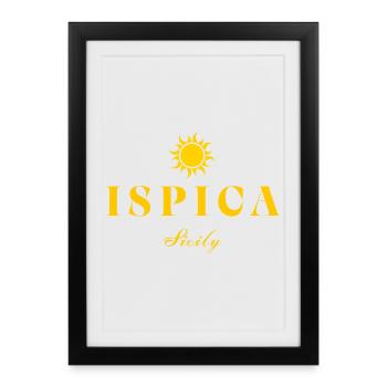Ispica Sicily Suncrest Logo - Framed poster (27 × 37 cm) - black - Front