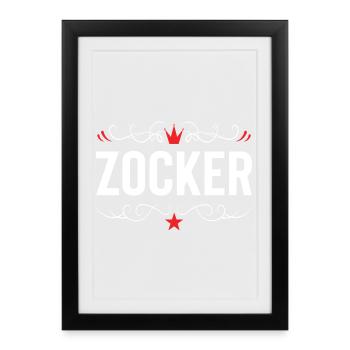 Zocker Gamer - Framed poster (27 × 37 cm) - black - Front