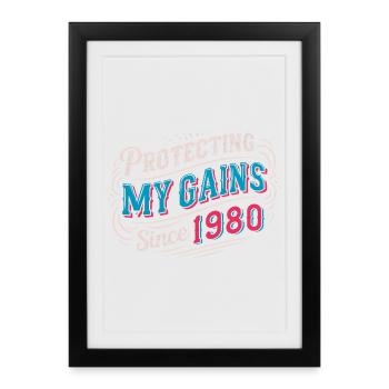 Cadeau vintage Muscle Mommy Shirt 1980 - Affiche encadrée (27 × 37 cm) - noir - Devant
