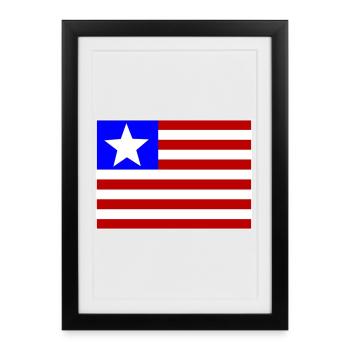 Liberia_Flagge_used - Affiche encadrée (27 × 37 cm) - noir - Devant