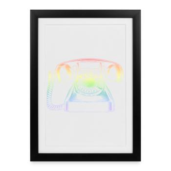téléphone - Affiche encadrée (27 × 37 cm) - noir - Devant