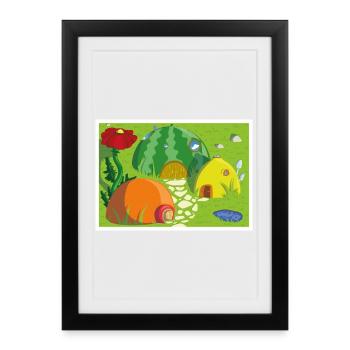 fruit village - Framed poster (27 × 37 cm) - black - Front
