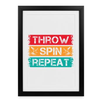 Gifts For Pottery Makers Throw Spin Repeat Pottery - Framed poster (27 × 37 cm) - black - Front