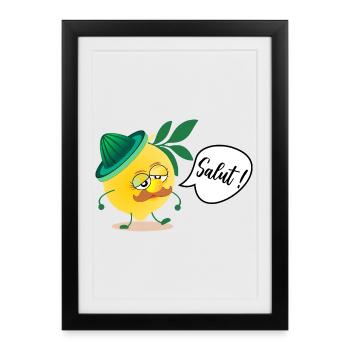 Lemon Daddy Moustache - Framed poster (27 × 37 cm) - black - Front