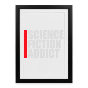 Citation d’amateur de science-fiction accro à la science-fiction - Affiche encadrée (27 × 37 cm) - noir - Devant