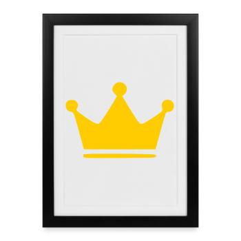 Crown Yellow Birthday Gift Birthday - Framed poster (27 × 37 cm) - black - Front