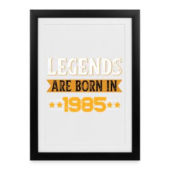 Anniversaire né en 1985 - Affiche encadrée (27 × 37 cm) - noir - Devant