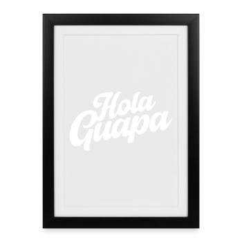 Hola Guapa - Minimalist Spanish Summer Vibes - Framed poster (27 × 37 cm) - black - Front