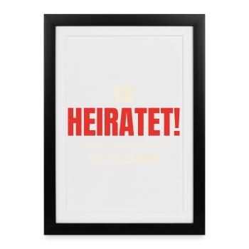 Er heiratet JGA Junggesellenabschied Polterabend - Gerahmtes Poster (27 × 37 cm) - Schwarz - Vorne