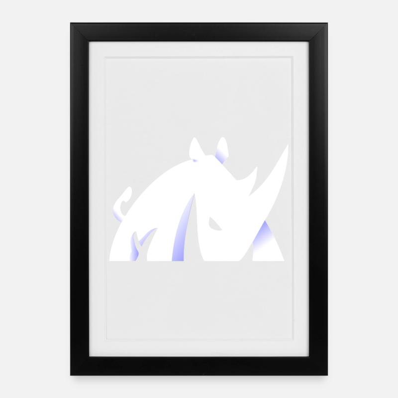 Rhinoceros design - Framed poster (27 × 37 cm) - black