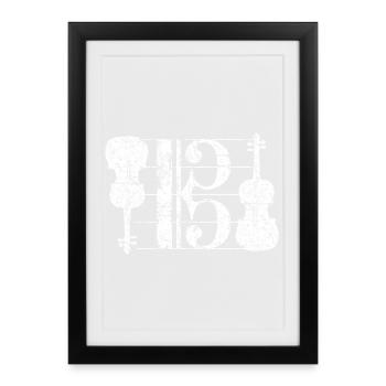 Alto Keys & Violas (Vintage White) Musicians - Framed poster (27 × 37 cm) - black - Front