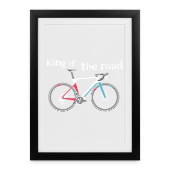 Vélo de route Dictons drôles Logo de vélo Vélo de gravier - Affiche encadrée (27 × 37 cm) - noir - Devant