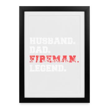 Fire brigade firefighter - Framed poster (27 × 37 cm) - black - Front