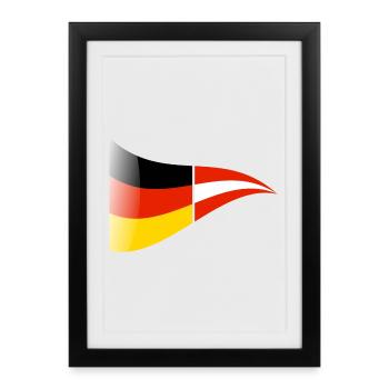 German-Austrian flag - Framed poster (27 × 37 cm) - black - Front