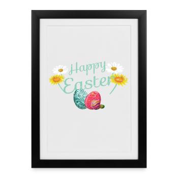 Happy Easter - Framed poster (27 × 37 cm) - black - Front