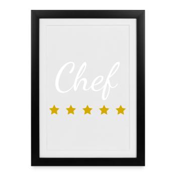 Chef 5 star Hotel - Framed poster (27 × 37 cm) - black - Front
