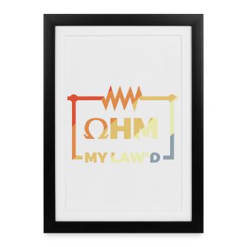 Funny Ohm's Law - Framed poster (27 × 37 cm) - black - Front