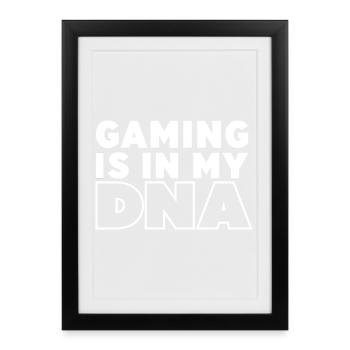 Le jeu est mon ADN - Affiche encadrée (27 × 37 cm) - noir - Devant
