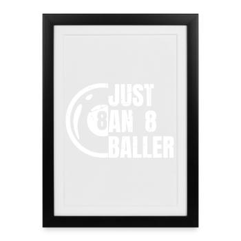 8 joueurs de billard - Affiche encadrée (27 × 37 cm) - noir - Devant