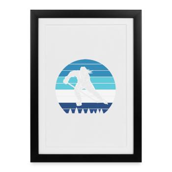 Hockey sur glace Joueuse de hockey sur glace Femmes - Affiche encadrée (27 × 37 cm) - noir - Devant