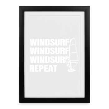 Windsurfing - Framed poster (27 × 37 cm) - black - Front