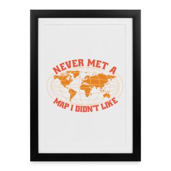 Conception cartographique - Affiche encadrée (27 × 37 cm) - noir - Devant