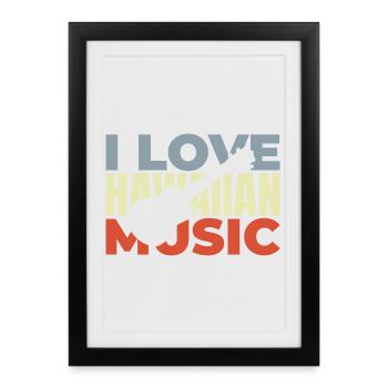 Musique hawaïenne - Affiche encadrée (27 × 37 cm) - noir - Devant