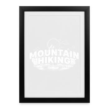 Bergwandern Vintage Abzeichen Grafik - Gerahmtes Poster (27 × 37 cm) - Schwarz - Vorne