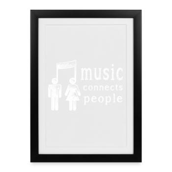 Music Connects People Note Festival Concert - Affiche encadrée (27 × 37 cm) - noir - Devant