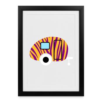 Caravan Caravan Zebra Pattern Animal Print Camper - Framed poster (27 × 37 cm) - black - Front