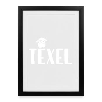 Mouton mignon Texel - Affiche encadrée (27 × 37 cm) - noir - Devant