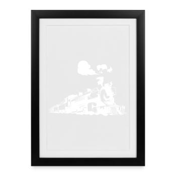 Steam locomotive - Framed poster (27 × 37 cm) - black - Front