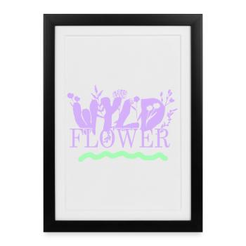 Wyld Flower – Boho Vibes - Affiche encadrée (27 × 37 cm) - noir - Devant