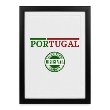 Fierté portugaise, j’adore le Portugal - Affiche encadrée (27 × 37 cm) - noir - Devant