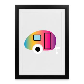 Caravan Caravan Gradient Camping Camper Fan - Framed poster (27 × 37 cm) - black - Front