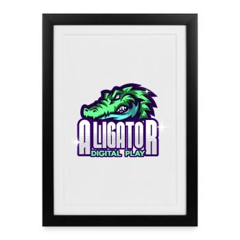 Alligator Digital Art - Framed poster (27 × 37 cm) - black - Front