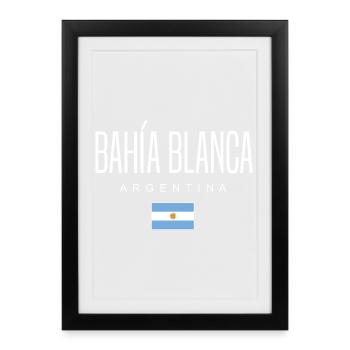 Bahia Blanca Argentine Argentin - Affiche encadrée (27 × 37 cm) - noir - Devant