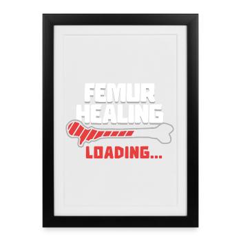 Charge de cicatrisation d'un fémur cassé - Affiche encadrée (27 × 37 cm) - noir - Devant