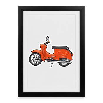 Retro Orange Simson Swallow Design - Framed poster (27 × 37 cm) - black - Front