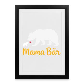 Future Maman MAMA BEAR Rétro Drôle - Affiche encadrée (27 × 37 cm) - noir - Devant