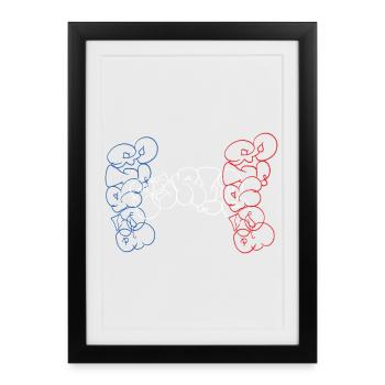 Paris Throw Up Wildstyle Mix Bubble Souvenir - Framed poster (27 × 37 cm) - black - Front