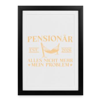 Pension 2026 Work colleague Prospective pensioner - Framed poster (27 × 37 cm) - black - Front