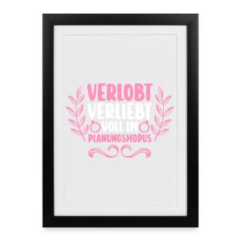 Enterrement de vie de garçon Équipe Mariée Enterrement de vie de jeune fille - Affiche encadrée (27 × 37 cm) - noir - Devant