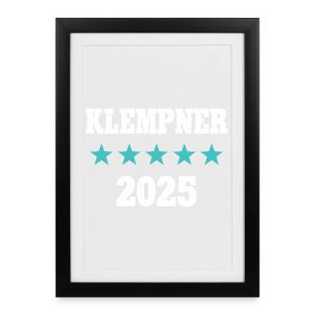 Plumber 2025 Training Exam Master Apprentice - Framed poster (27 × 37 cm) - black - Front