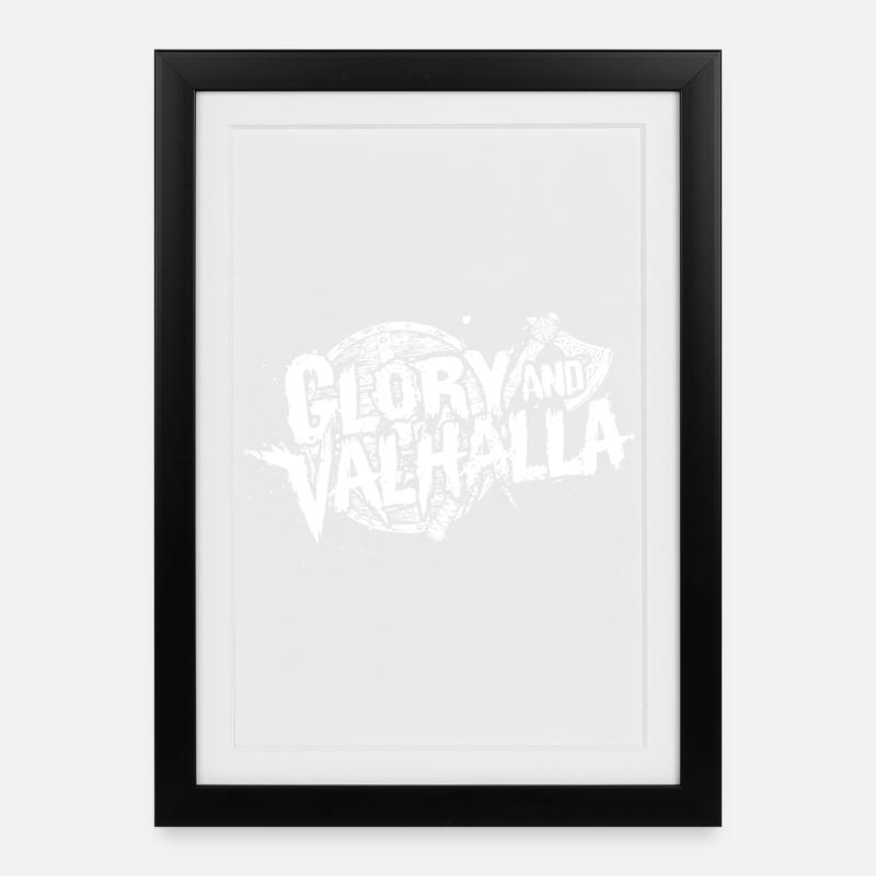 Glory and Valhalla - Framed poster (27 × 37 cm) - black